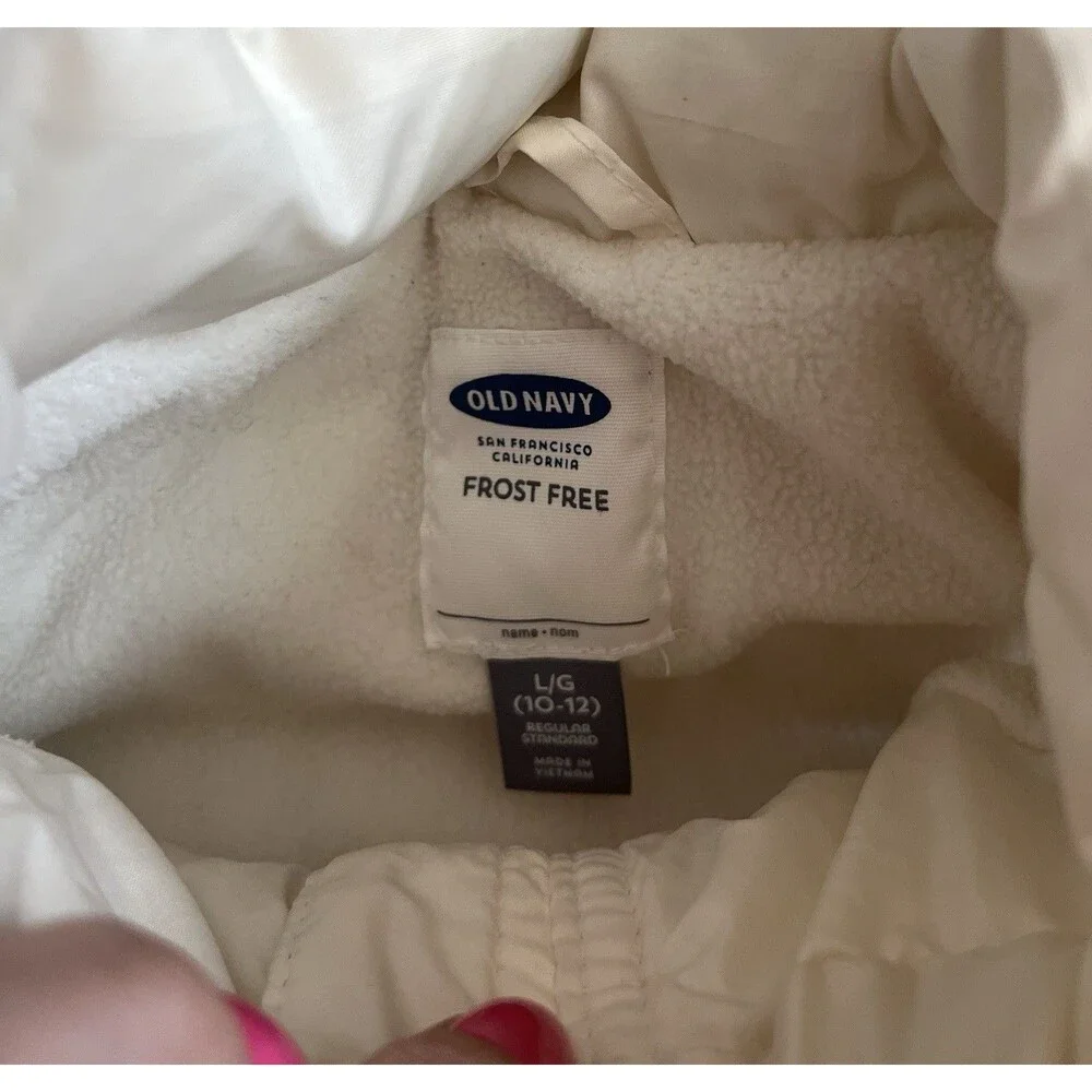 Youth Girls Old Navy Ivory Frost Free Vest, Size 10/12